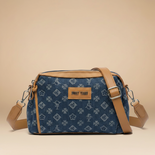Borsa Crossbody Denim - Jeans Royal Beige