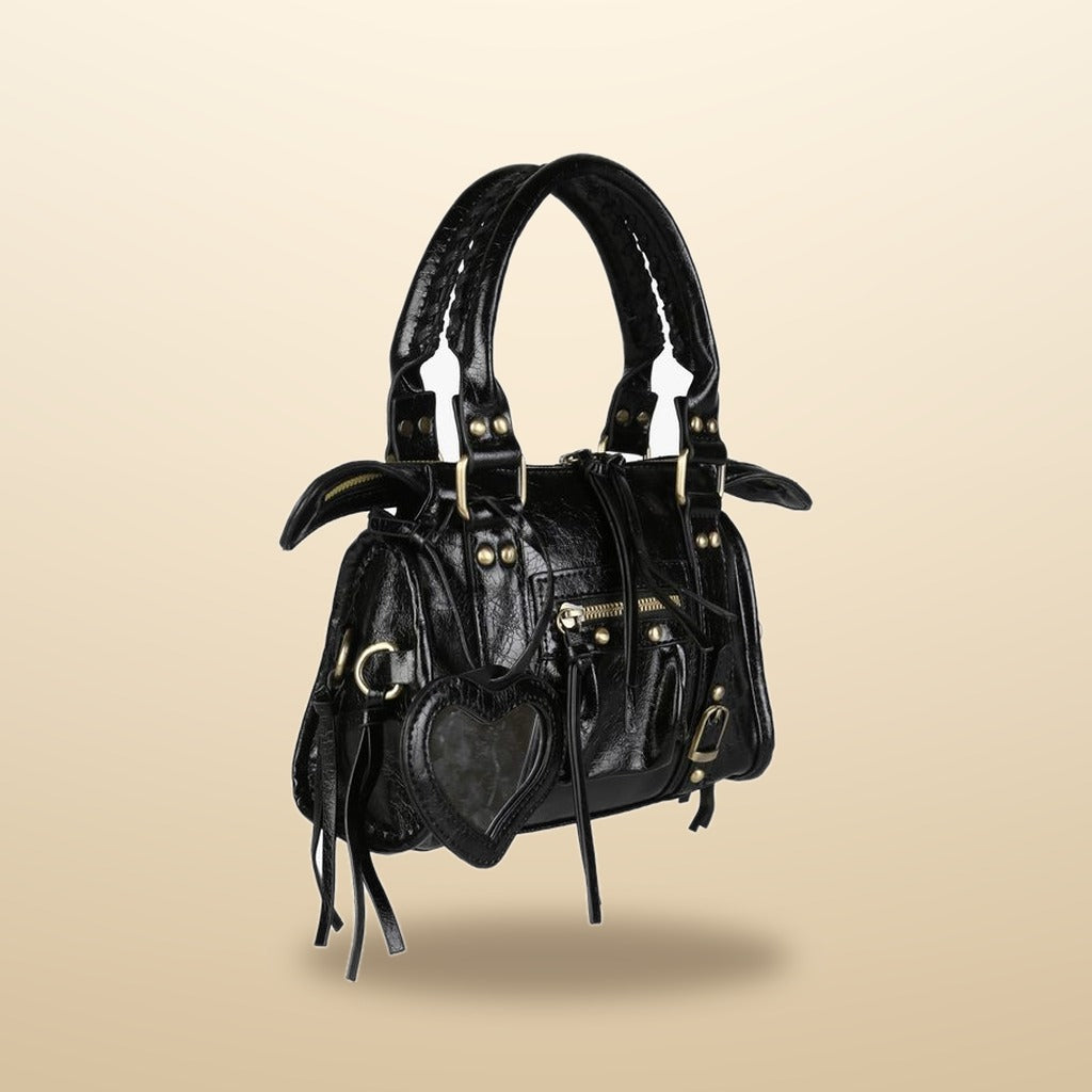 Solada Mini Borsa a Mano Donna in Ecopelle Nero