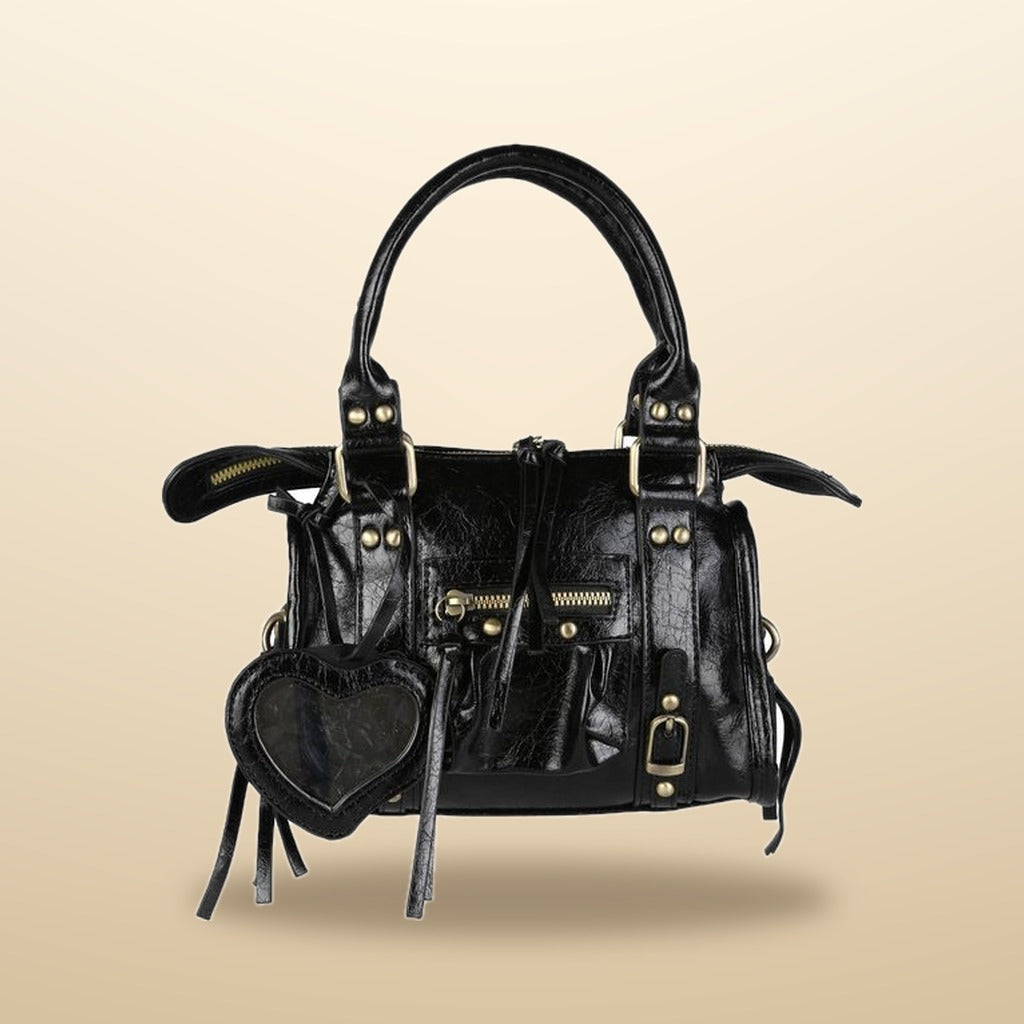 Solada Mini Borsa a Mano Donna in Ecopelle Nero