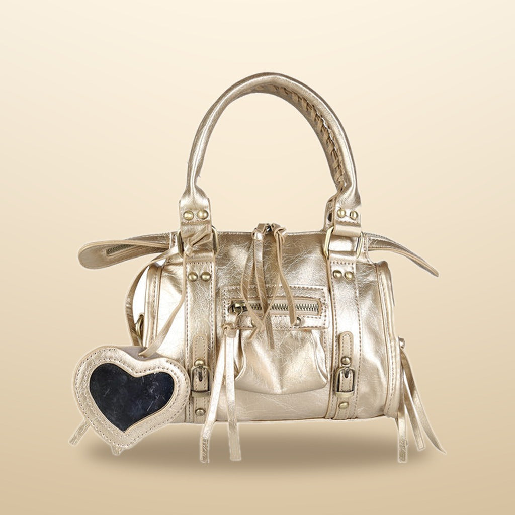 Solada Mini Borsa a Mano Donna in Ecopelle Oro
