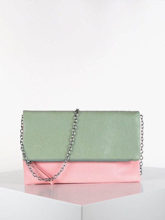 Pochette bicolore Solada in ecopelle