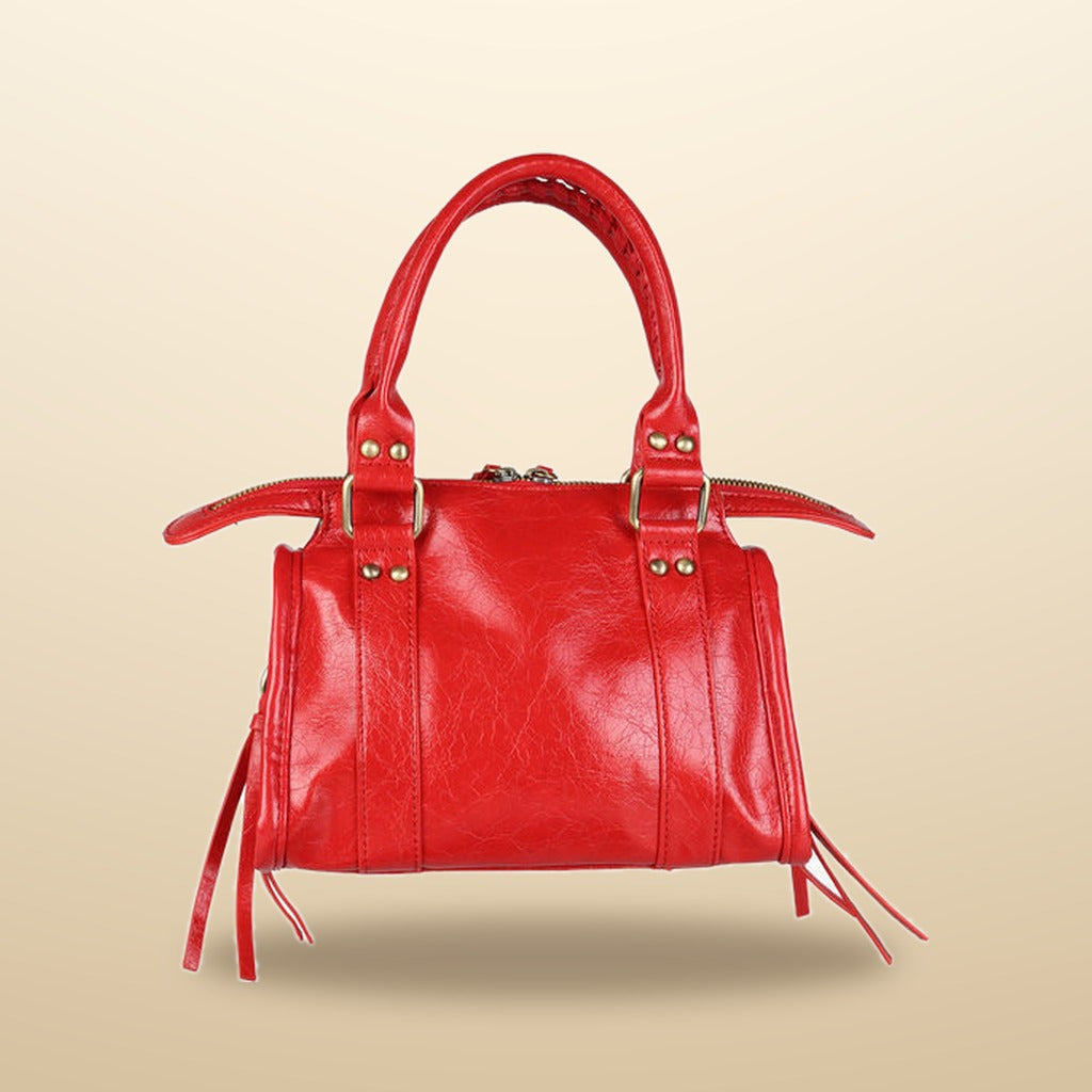 Solada Mini Borsa a Mano Donna in Ecopelle Rosso