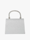 Solada Pochette Donna in Tessuto Lurex - Manico in Strass e Tracolla Removibile - ITALIAACTION