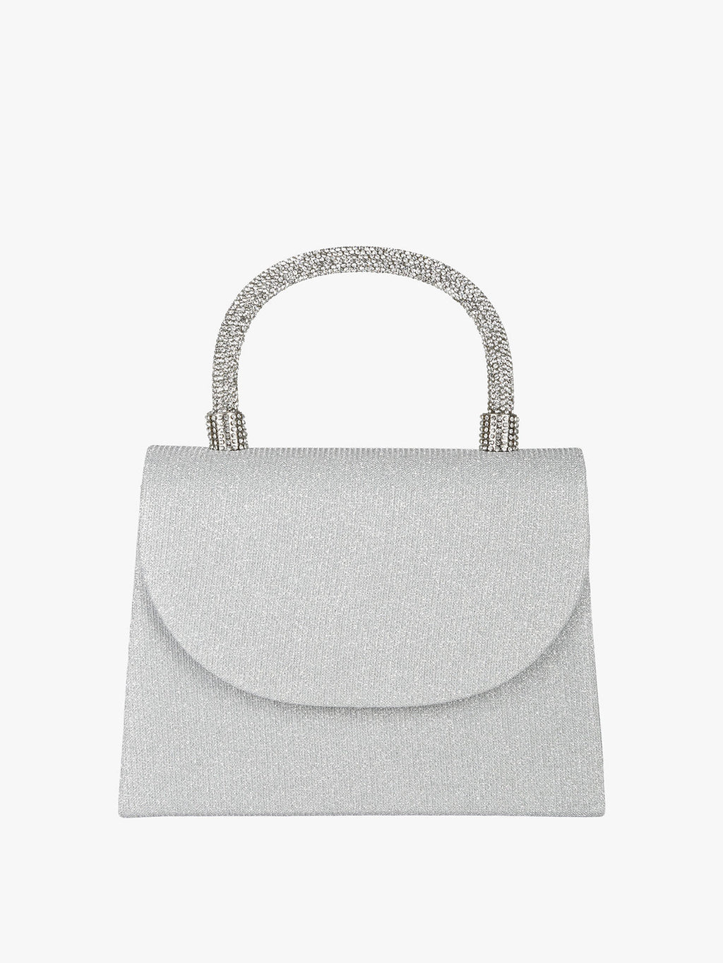 Solada Pochette Donna in Tessuto Lurex - Manico in Strass e Tracolla Removibile - ITALIAACTION