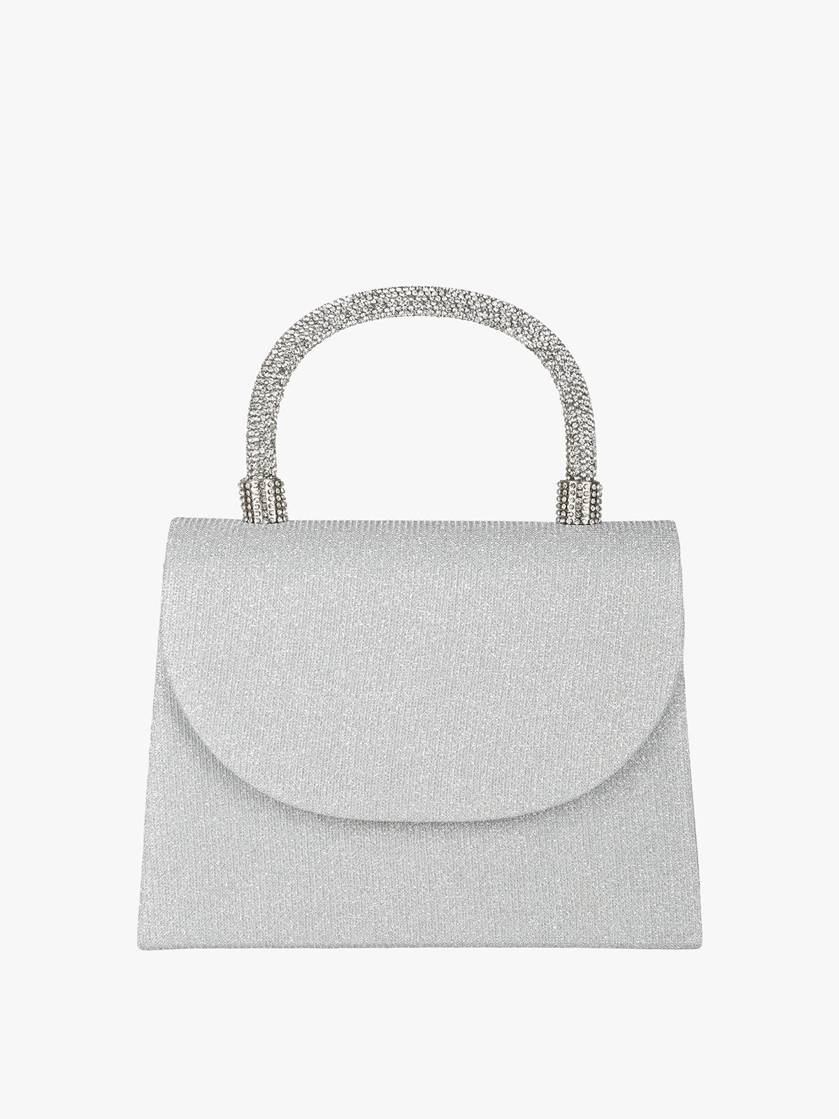 Solada Pochette Donna in Tessuto Lurex - Manico in Strass e Tracolla Removibile - ITALIAACTION