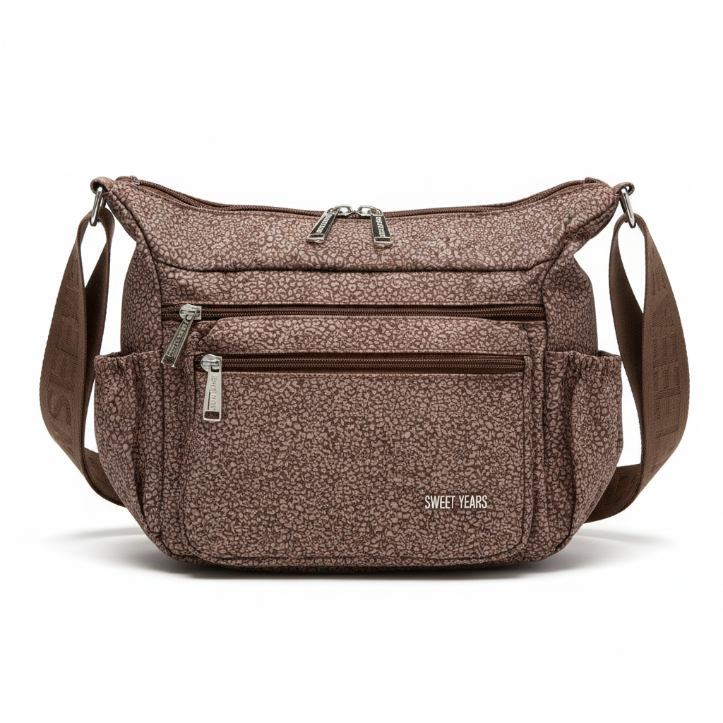 Sweet Years Borsa Messenger Donna Leopardata Marrone - Tracolla Regolabile, Stile Animalier Firmato