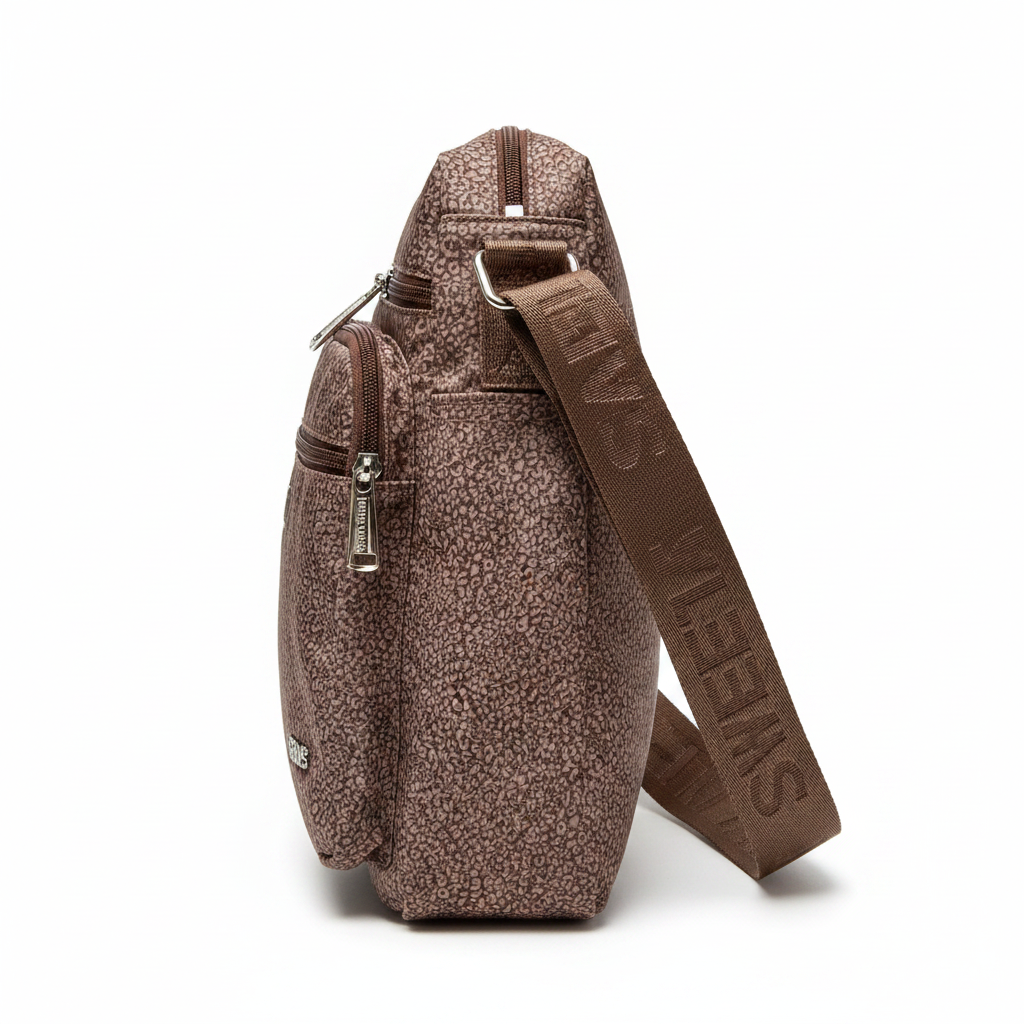 Sweet Years Borsa Messenger Donna Leopardata Marrone - Tracolla Regolabile, Stile Animalier Firmato