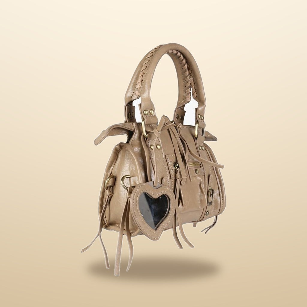 Solada Mini Borsa a Mano Donna in Ecopelle Taupe