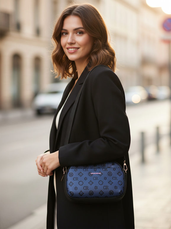 Borsa a tracolla Charro nera con logo