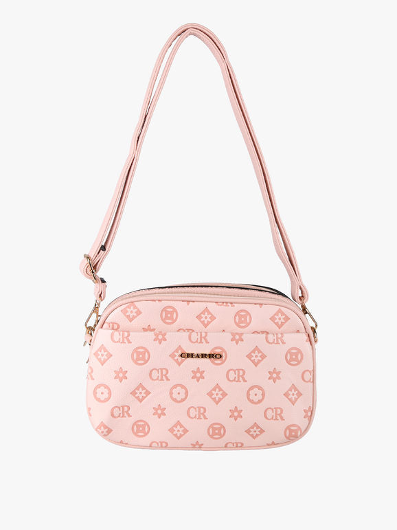 Borsa a tracolla Charro rosa con logo