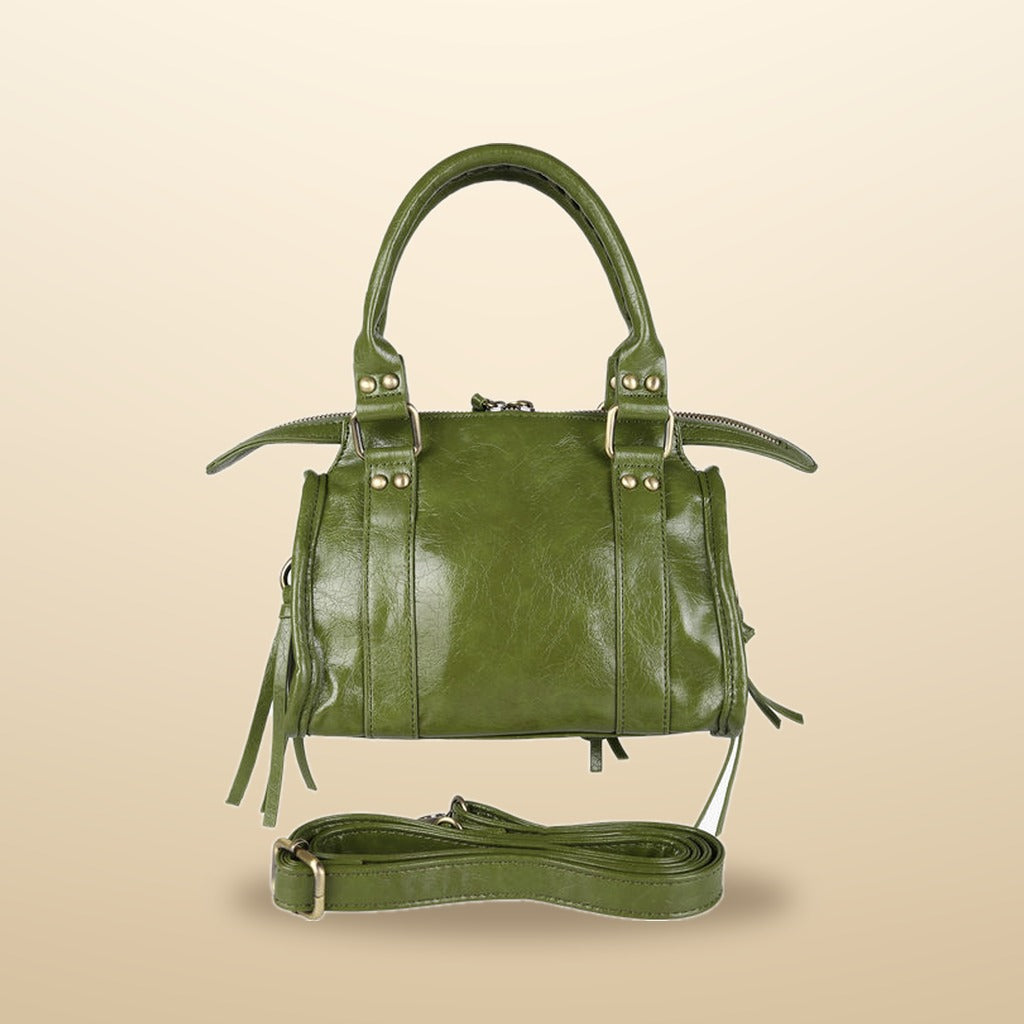 Solada Mini Borsa a Mano Donna in Ecopelle Verde