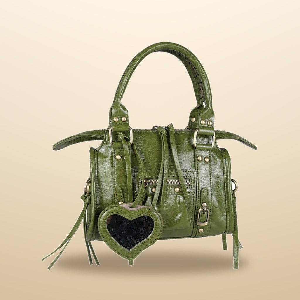 Solada Mini Borsa a Mano Donna in Ecopelle Verde